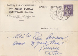 3 Cartes-Lettres "Fabrique De Chaussures" Obl. Saverne Les 6/5-3/6-24/8/38 (tarif 12/7/37) Sur N° 363 55c Paix - 1932-39 Paix