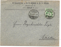 1 - 43 - Enveloppe Envoyée De Zürich 1904 - Covers & Documents