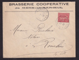 DDDD 942 -- BRASSERIES FRANCE - Enveloppe TP Semeuse MONS En BAROEUL (Nord) 1906 - Brasserie Coopérative MONS En BAROEUL - Bières