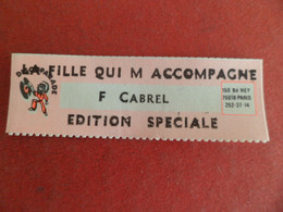Etiquette Musique Disque 45 T - Juke-Box Discoparade  : F. CABREL - La Fille Qui M'accompagne / Edition Spéciale - Altri Oggetti
