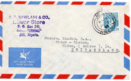 64703 - Nigeria - 1953 - 1'3 KGVI EF A LpBf JOS -> Schweiz - Nigeria (...-1960)