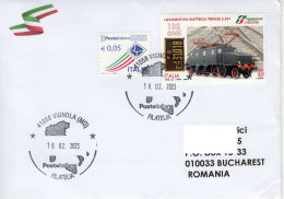 ITALY 2023: ELECTRIC LOCOMOTIVE On Cover Circulated To Romania - Registered Shipping! - 2021-...: Afgestempeld