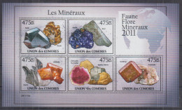 A13. Comoro MNH 2011 Flora - Minerals - Minerals