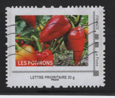 Timbre Personnalise Oblitere - Lettre Prioritaire 20g - Les Poivrons - Used Stamps