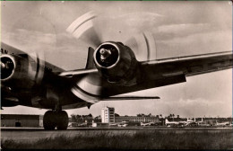 ! 1955 Ansichtskarte Flughafen Frankfurt Am Main, Propellerflugzeug, Propliner, Lufthansa Briefmarken MeF - 1946-....: Modern Era