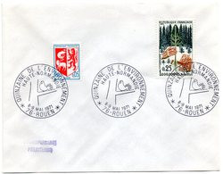 OISEAU / Sur Une Branche  = 76 ROUEN 1971 = CACHET  Illustré + N° 1460 =  QUINZAINE De L' ENVIRONNEMENT Haute Normandie - Mechanical Postmarks (Advertisement)