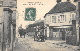 CPA 91 FORGES LES BAINS / GRANDE RUE DE FORGES / DILIGENCE / CAFE - Andere & Zonder Classificatie