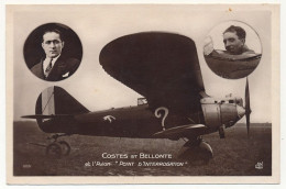 CPA - FRANCE - AVIATION - Costes Et Bellonte Et L'Avion "Point D'Interrogation" - Airmen, Fliers