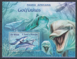 B13. S.Tome Principe MNH 2013 Fauna - Animals - Dolphins - Dauphins