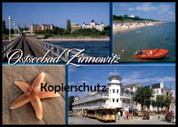 ÄLTERE POSTKARTE OSTSEEBAD ZINNOWITZ SEESTERN STARFISH VINETA-BAHN BIMMELBAHN Zephyr Boot Inselbahn Ansichtskarte AK Cpa - Zinnowitz