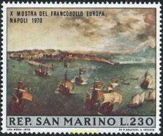 140870 MNH SAN MARINO 1970 10 ANIVERSARIO DE LA EXPOSICION DEL SELLO EUROPA EN NAPOLES - Usati