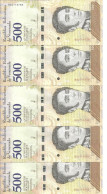 VENEZUELA 500 BOLIVARES 2018 UNC P 108 B ( 5 Billets ) - Venezuela