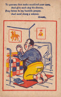 HUMOUR - Prière Du Soir Pour Un Homme Costaud - Carte Postale Ancienne - Humour