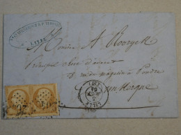 BP17 FRANCE BELLE LETTRE 1865 LILLE   A DUNKERQUE  ++ NAP.  N°21 +AFFRANC.INTERESSANT - 1862 Napoléon III.