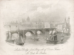 Carte Porcelaine - London Bridge From Surry Side Of River Thame - Le Pont De Londres  - Carte Postale Ancienne - Cartoline Porcellana