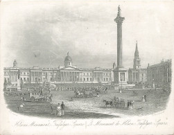 Carte Porcelaine - Nelsons Monument Trafalgar Square - Le Monument De Nelson Trafalgar Square  - Carte Postale Ancienne - Porseleinkaarten