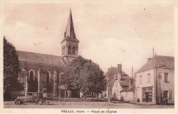 Préaux * Place De L'église Du Village * Automobile Ancienne - Andere & Zonder Classificatie