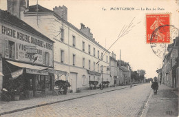 CPA 91 MONTGERON / LA RUE DE PARIS / EPINCERIE / MERCERIE / TABAC - Montgeron