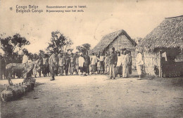 CONGO BELGE - Rassemblement Pour Le Travail - Carte Postale Ancienne - Belgisch-Kongo