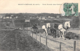 CPA 91 SAINT CHERON / VOIE FERREE DES CARRIERES / ATTELAGE / WAGON - Saint Cheron