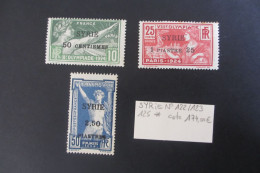 SYRIE N°122/123/125 NEUF* COTE 174 EUROS VOIR SCAN - Unused Stamps