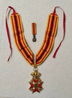 Ordine/Orden Hispano-Belga - Medaglia Collo + Mignon - Altri & Non Classificati