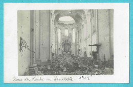 * Zonnebeke (bij Ieper - West Vlaanderen) * (Carte Photo - Fotokaart) Guerre, War, Ruines, église, Kirche In 1915, Old - Zonnebeke