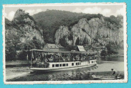 * Profondeville (Namur - La Wallonie) * (nr 9) Un Bateau Touriste Et Les Rochers, Canal, Quai, Boat, Animée, Old - Profondeville