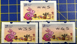 2023 LUNAR NEW YEAR OF THE RABBIT NAGLER MACHINE 50 AVOS, 3.5 & 4.5PATACAS, ALL WITH VARIETY "SMALL 5" - Distributeurs