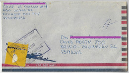 Venezuela 1977 Airmail Cover Sent From Ocumare Del Tuy To Blumenau Brazil Declaration Of Bogotá Stamp 60 Cents - Venezuela
