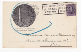 Carte Postale Ligue Maritime Belge Bruxelles 1923 Président Léon Hennebicq Rue De Lausanne Timbre Albert Ier - 1915-1920 Albert I.