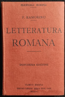 Letteratura Romana - R. Ramorino - Manuale Hoepli - 1930 - Manuali Per Collezionisti