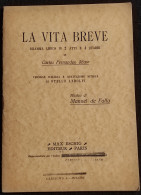 La Vita Breve - C. F. Shaw - Max Eschig Ed. - 1913 - Dramma Lirico - Cinema & Music