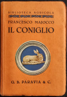 Il Coniglio - F. Majocco - Ed. Paravia - 1932 - Animali Da Compagnia