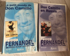 2 Cassettes Vidéo VHS Noir Et Blanc 1965 Collector Le Petit Monde De Don Camillo Et DON CAMILLO En Russie Fernandel - Komedie