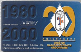 CARTE-PUCE-ANDORRE-50U-AND114-OB2-04/2000-20 ANS RADIOAFFICIONATS-Utilisé-TBE - Andorra