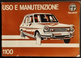 Libretto Uso E Manutenzione Talbot 1100 - Motoren