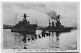 BREST - 58 - Bateau De Guerre - Le Croiseur - LA MOTTE PICQUET Et Cuirassé BRETAGNE - Warships