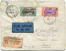 OCEANIE LETTRE RECOMMANDEE PAR AVION DEPART PAPEETE 30-1-33 TAHITI POUR LA FRANCE - Cartas & Documentos