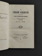 De L'Eglise Gallicane - J. De Maistre - Ed. J.B. Pelagaud - 1857 - Libri Antichi