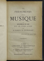Les Phenomenes De La Musique - Marquis Pontecoulant - Ed. Lacroix - 1868 - Libri Antichi