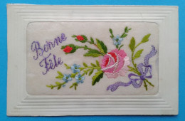 Carte Brodée Bonne Fête - Embroidered