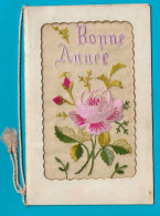 Cpa Brodée Bonne Année Poème De Lamartine - Embroidered