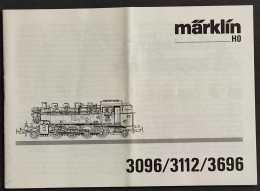 Libretto Istruzioni Marklin HO - 3096/3112/3696 - Modellismo Ferroviario - Unclassified