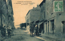 CPA  JOYEUSE LA GRANDE RUE LA POSTE ET LE COURRIER - Joyeuse