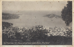 St Thomas US Virgin Islands - Town & Harbour Seen From Ma Folie 1936 - Islas Vírgenes Americanas