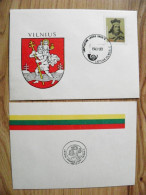 Cover And Card Lithuania 1993 Special Cancel Coat Of Arms  Vilnius Grand Duke Vytautas - Lithuania