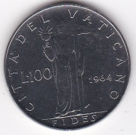 Vatican 100 Lire 1964, Paul VI , En Acier Inoxydable, KM# 82, SUP/XF - Vaticano