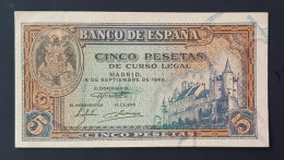 SC / UNC España Billete 5 PESETAS 1940 Serie H - 5 Peseten