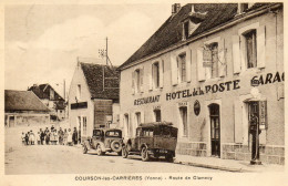 - COURSON Les Carrières (89) -  L'Hôtel De La Poste  (bien Animée, Pompe à Essence, Automobiles)  -25208- - Courson-les-Carrières